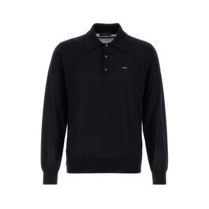 Prada Men Midnight Blue Wool Polo Shirt